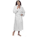Terry Velour Shawl Collar Robe (White Embroidered)